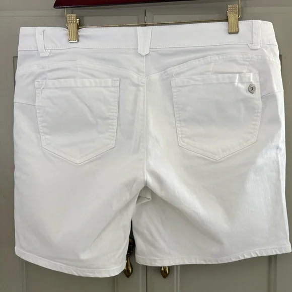 DEMOCRACY "Ab"solution® 5" Denim Shorts | Optic White‎ | Size 14 - Picture 2 of 7